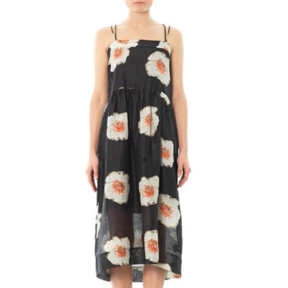 Isabel Marant Etoile “Renee” Silk Linen Habotai Sheer Floral Dress Sz 36 / US S